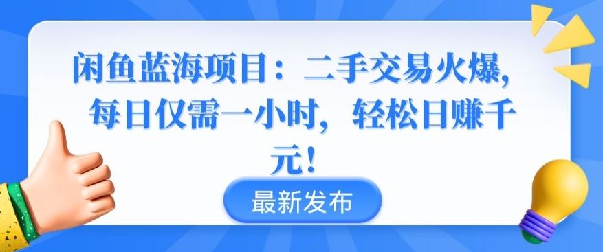 闲鱼蓝海项目：二手交易火爆，每日仅需一小时，轻松日赚千元【揭秘】-占领资源网