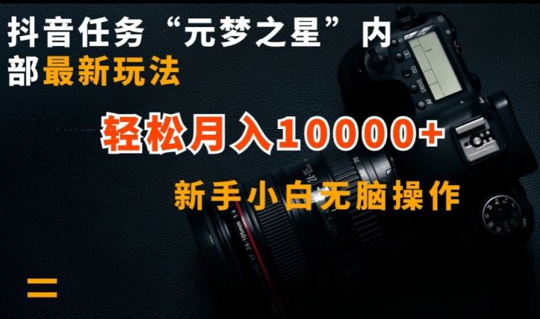 抖音任务“元梦之星”内部最新玩法，新手小白无脑操作，轻松月入10000+【揭秘】-占领资源网