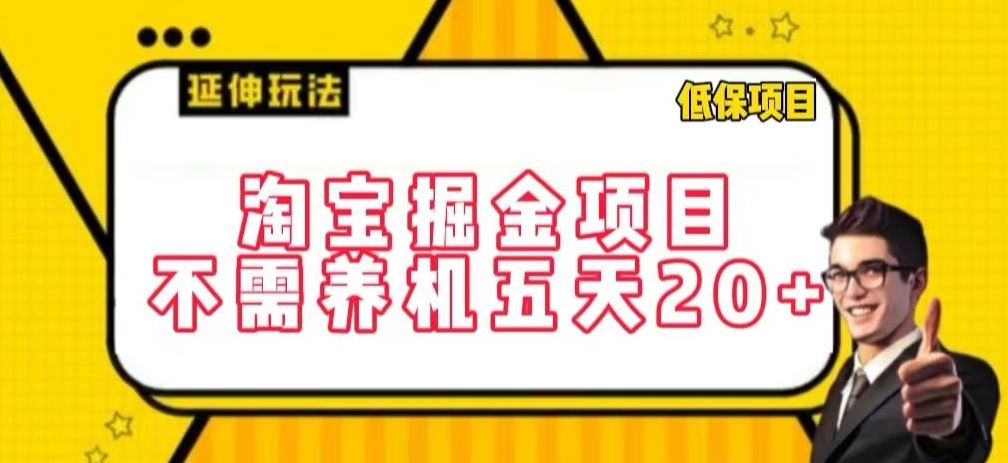 淘宝掘金项目，不需养机，五天20+，每天只需要花三四个小时【揭秘】-占领资源网