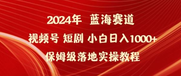 2024年视频号短剧新玩法小白日入1000+保姆级落地实操教程【揭秘】-占领资源网