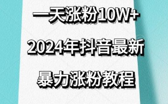 抖音最新暴力涨粉教程，视频去重，一天涨粉10w+，效果太暴力了，刷新你们的认知【揭秘】-占领资源网