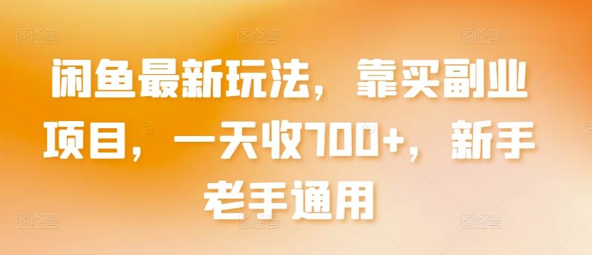 闲鱼最新玩法，靠买副业项目，一天收700+，新手老手通用【揭秘】-占领资源网