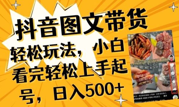 抖音图文带货已过时?那你不如仔细看看这个，小白看完轻松上手起号，日入500+不是梦【揭秘】-占领资源网