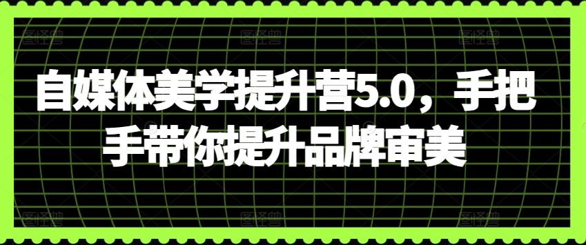 自媒体美学提升营5.0，手把手带你提升品牌审美-占领资源网