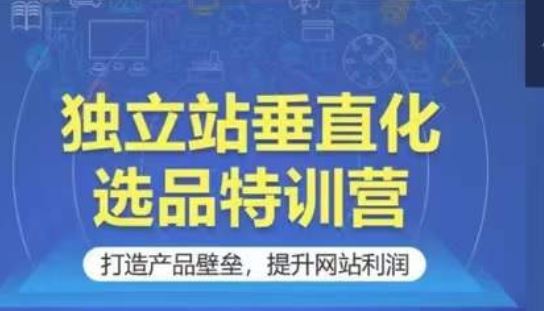 独立站垂直化选品特训营，打造产品壁垒，提升网站利润-占领资源网