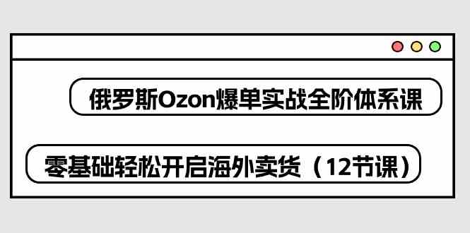俄罗斯Ozon爆单实战全阶体系课，零基础轻松开启海外卖货（12节课）-占领资源网