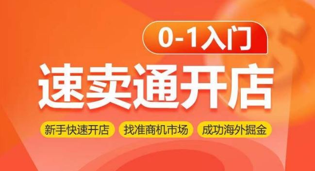 速卖通开店0-1入门，新手快速开店 找准商机市场 成功海外掘金-占领资源网