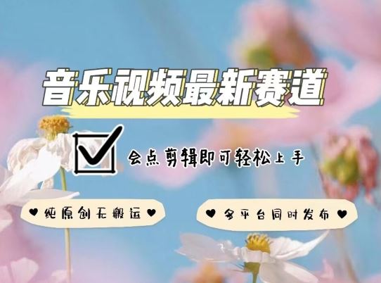 音乐视频赛道最新玩法，纯原创不违规，可所有平台同时发布，会点剪辑即可轻松拿捏【揭秘】-占领资源网