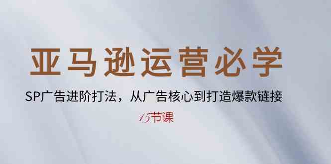 亚马逊运营必学： SP广告进阶打法，从广告核心到打造爆款链接（15节课）-占领资源网