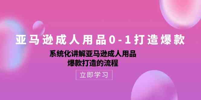 亚马逊成人用品0-1打造爆款：系统化讲解亚马逊成人用品爆款打造的流程-占领资源网
