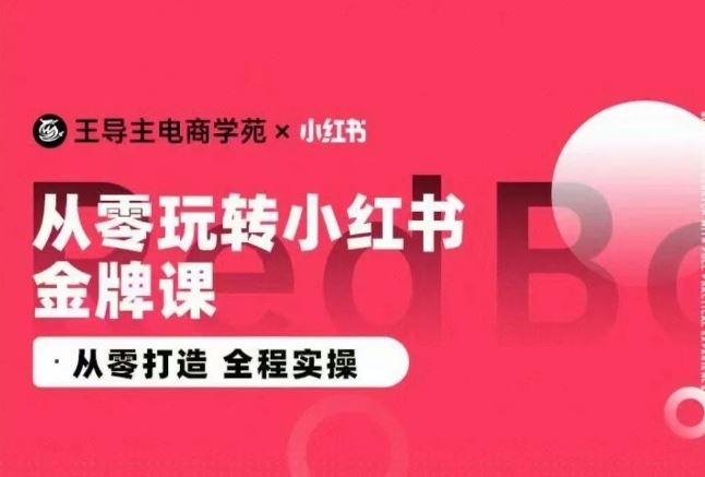 王导主·小红书电商运营实操课，​从零打造  全程实操-占领资源网