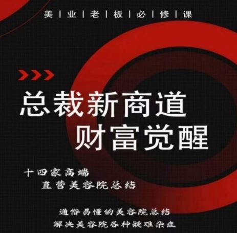 总裁新商道(美业老板必修课)，通俗易懂的美容院总结，解决美容院各种疑难杂症-占领资源网