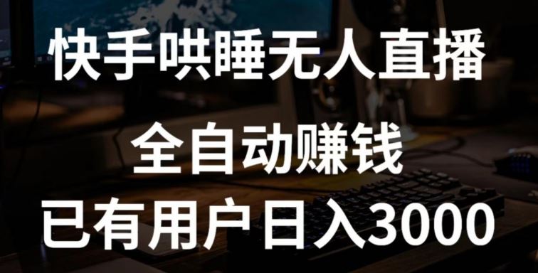 快手哄睡无人直播+独家挂载技术，已有用户日入3000+【赚钱流程+直播素材】【揭秘】-占领资源网