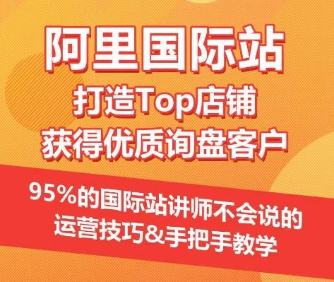【阿里国际站】打造Top店铺&获得优质询盘客户，​95%的国际站讲师不会说的运营技巧-占领资源网