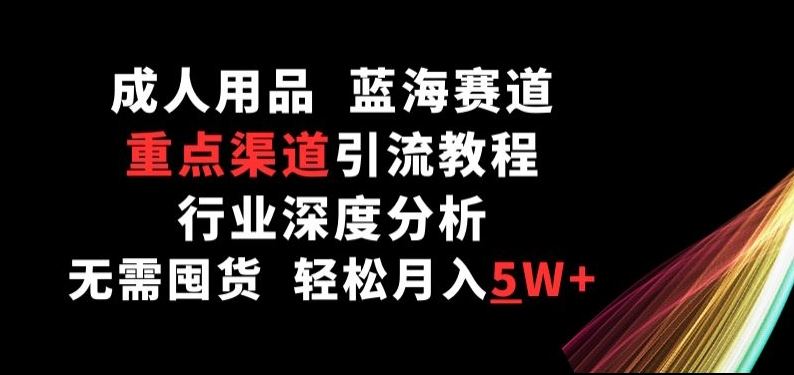 成人用品，蓝海赛道，重点渠道引流教程，行业深度分析，无需囤货，轻松月入5W+【揭秘】-占领资源网
