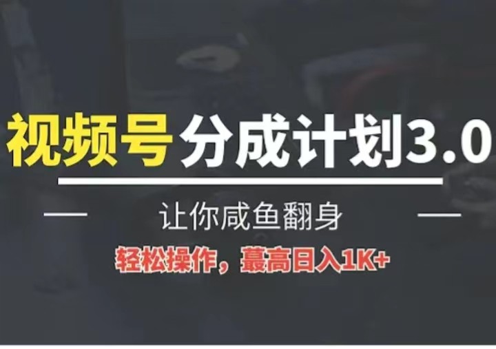 24年视频号冷门蓝海赛道，操作简单，单号收益可达四位数-占领资源网
