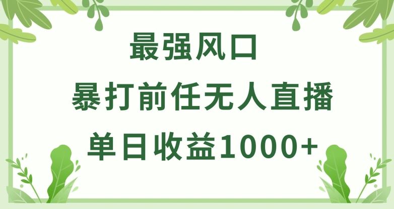 暴打前任小游戏无人直播单日收益1000+，收益稳定，爆裂变现，小白可直接上手【揭秘】-占领资源网