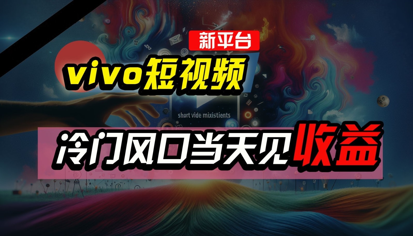 全新平台vivo短视频，新风口AI混剪无脑搬运，冷门风口当天见收益，7天撸了2300+了-占领资源网