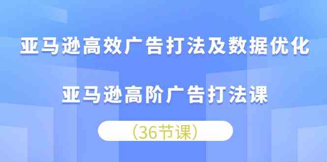 亚马逊高效广告打法及数据优化，亚马逊高阶广告打法课（36节）-占领资源网