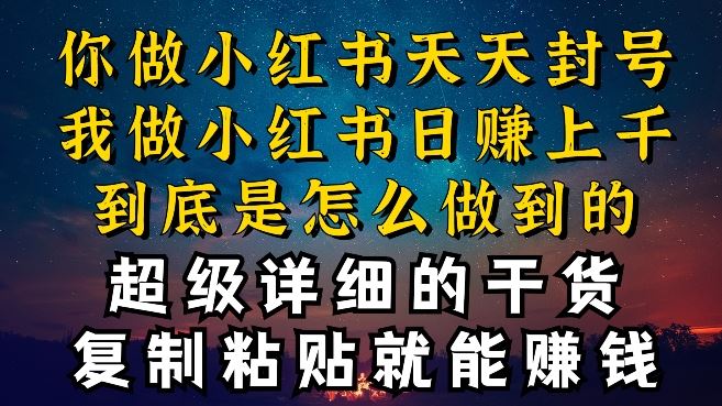 都知道小红书能引流私域变现，可为什么我能一天引流几十人变现上千，但你却频频封号违规被限流【揭秘】-占领资源网