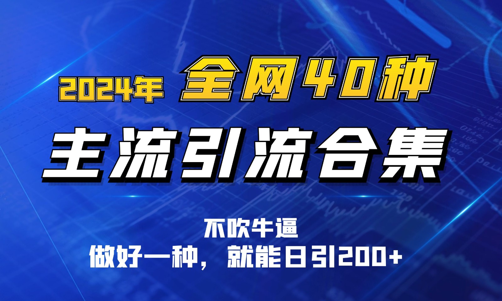 2024年全网40种暴力引流合计，做好一样就能日引100+-占领资源网