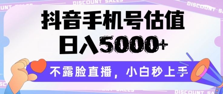 抖音手机号估值，日入5000+，不露脸直播，小白秒上手【揭秘】-占领资源网
