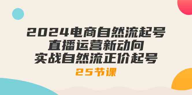 2024电商自然流起号，直播运营新动向 实战自然流正价起号（25节课）-占领资源网