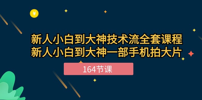 新手小白到大神技术流全套课程，新人小白到大神一部手机拍大片（164节）-占领资源网