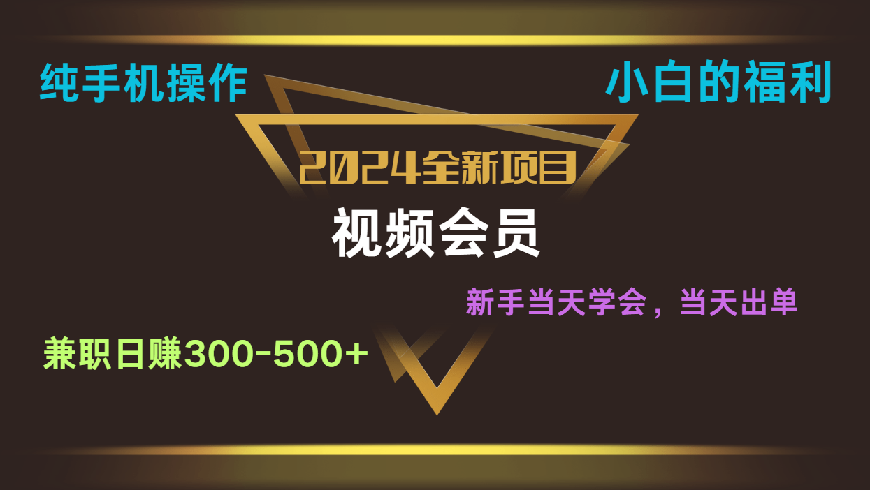 影视会员兼职日入500-800，纯手机操作当天上手当天出单 小白福利-占领资源网