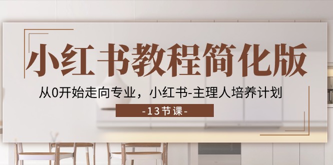 小红书教程简化版，从0开始走向专业，小红书主理人培养计划 (13节)-占领资源网