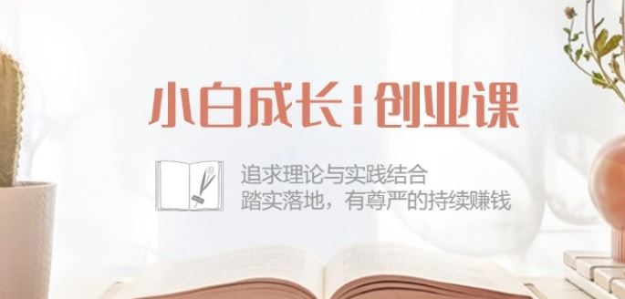 小白成长创业课：追求理论与实践结合，踏实落地，有尊严的持续赚钱-42节-占领资源网