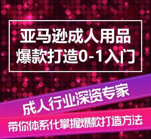 亚马逊成人用品爆款打造0-1入门，系统化讲解亚马逊成人用品爆款打造的流程-占领资源网