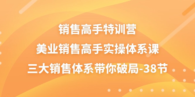 销售高手特训营，美业销售高手实操体系课，三大销售体系带你破局（38节）-占领资源网