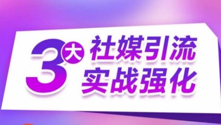 3大社媒引流实战强化，多渠道站外引流，高效精准获客，订单销售额翻倍增长-占领资源网