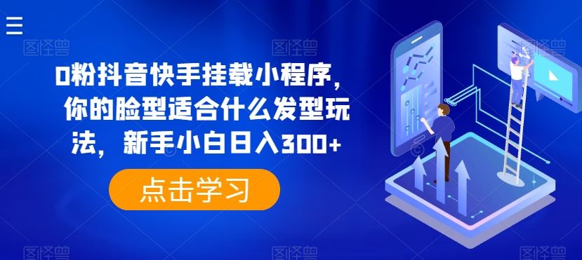 0粉抖音快手挂载小程序，你的脸型适合什么发型玩法，新手小白日入300+【揭秘】-占领资源网