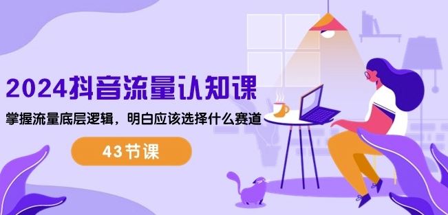 2024抖音流量认知课：掌握流量底层逻辑，明白应该选择什么赛道 (43节课)-占领资源网