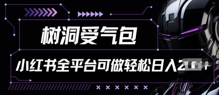 小红书等全平台树洞受气包项目，轻松日入一两张【揭秘】-占领资源网