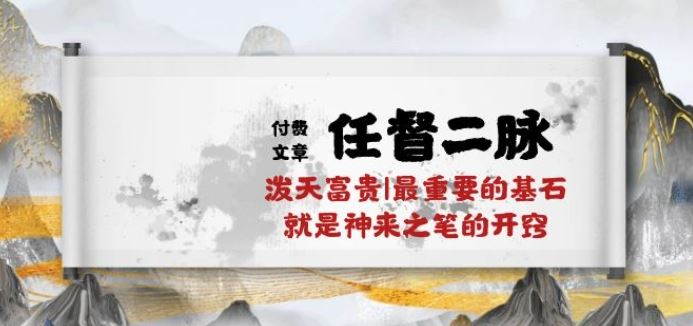 某付费文章《任督 二脉 泼天富贵|最重要的基石 就是神来之笔的开窍|万字》-占领资源网