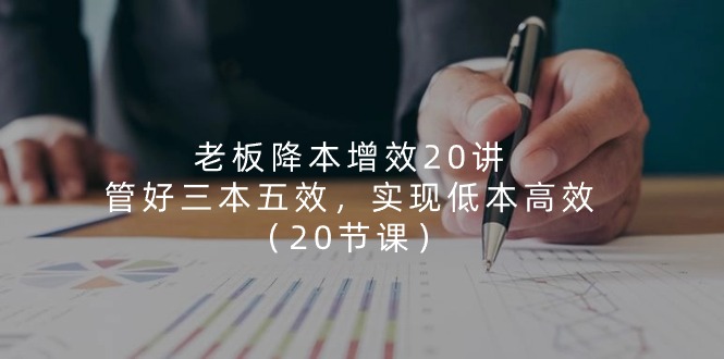 老板降本增效20讲，管好三本五效，实现低本高效（20节课）-占领资源网