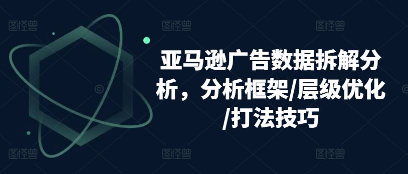 亚马逊广告数据拆解分析，分析框架/层级优化/打法技巧-占领资源网