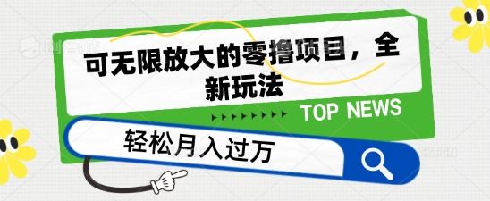 可无限放大的零撸项目，全新玩法，一天单机撸个50+没问题【揭秘】-占领资源网