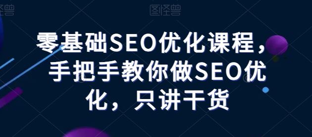 零基础SEO优化课程，手把手教你做SEO优化，只讲干货-占领资源网