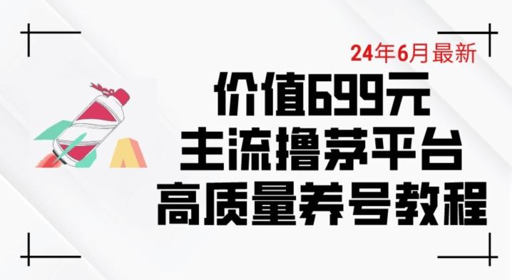 6月最新价值699的主流撸茅台平台精品养号下车攻略【揭秘】-占领资源网