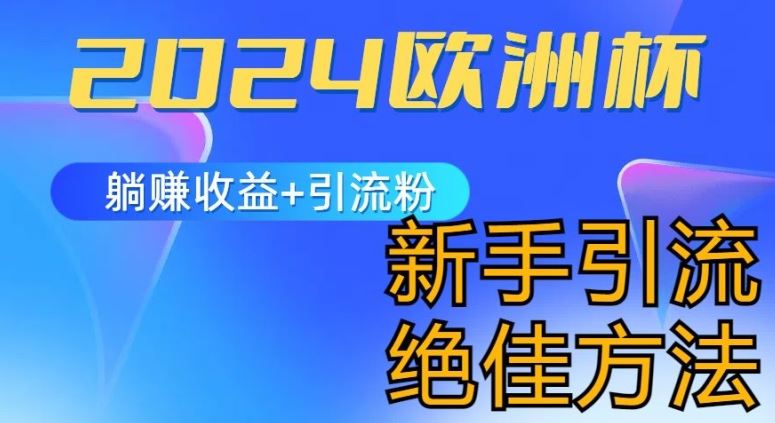 2024欧洲杯风口的玩法及实现收益躺赚+引流粉丝的方法，新手小白绝佳项目【揭秘】-占领资源网