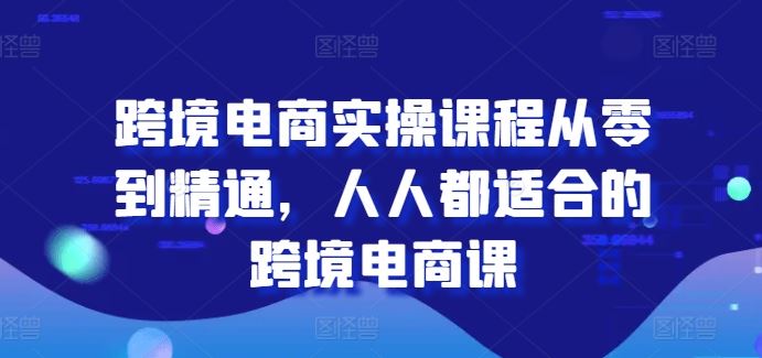 跨境电商实操课程从零到精通，人人都适合的跨境电商课-占领资源网