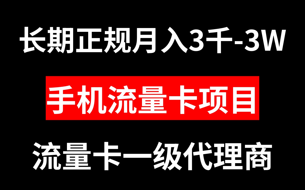 （8311期）手机流量卡代理月入3000-3W长期正规项目-占领资源网