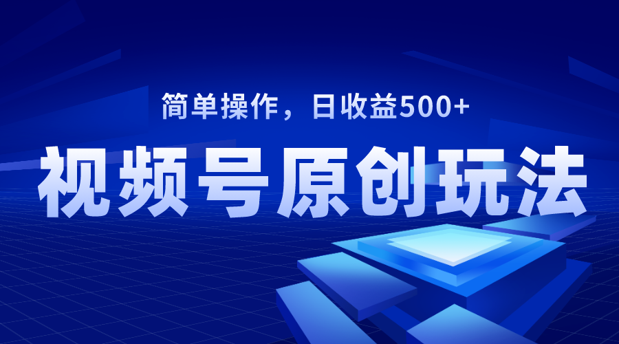 （8400期）视频号原创视频玩法，日收益500+-占领资源网
