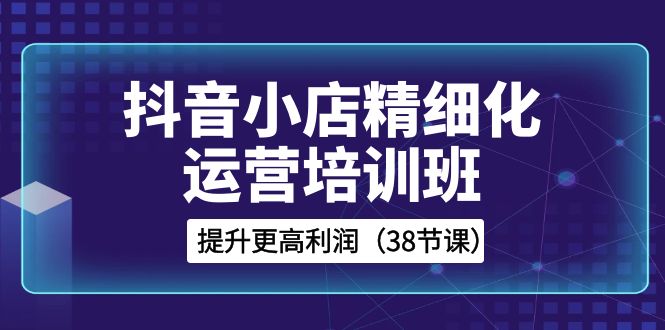（8391期）抖音小店-精细化运营培训班，提升更高利润（38节课）-占领资源网