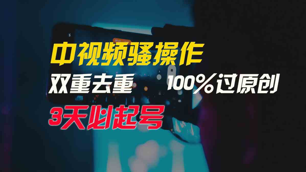 （9649期）中视频骚操作，双重去重100%过原创，3天比必起号，简单无脑，月入3W+-占领资源网