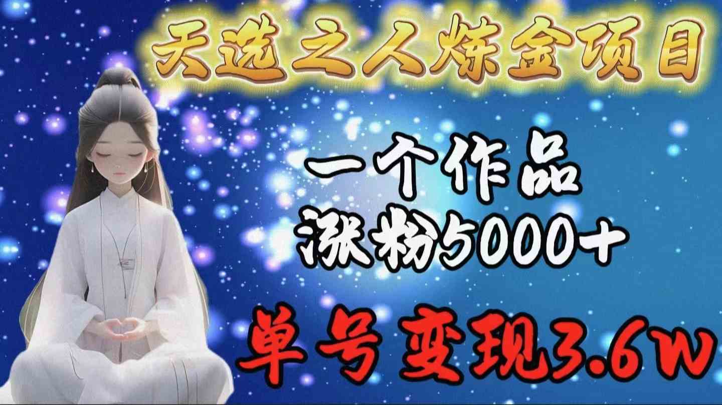 （9693期）天选之人炼金项目，一个作品涨粉5000+，单号变现3.6w-占领资源网